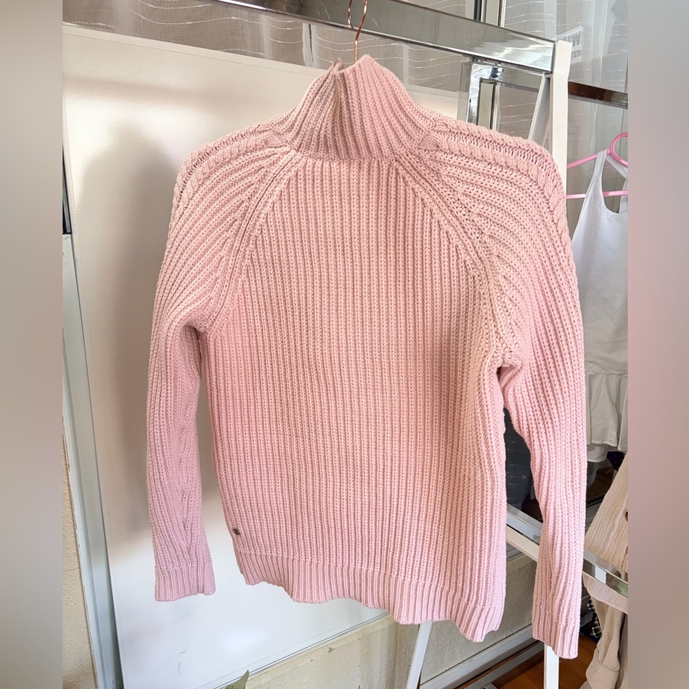 Lululemon Bring The Cozy Chunky Mock Knit Sweater In Pink Size 4 Soft Girl Fall - Picture 5 of 9